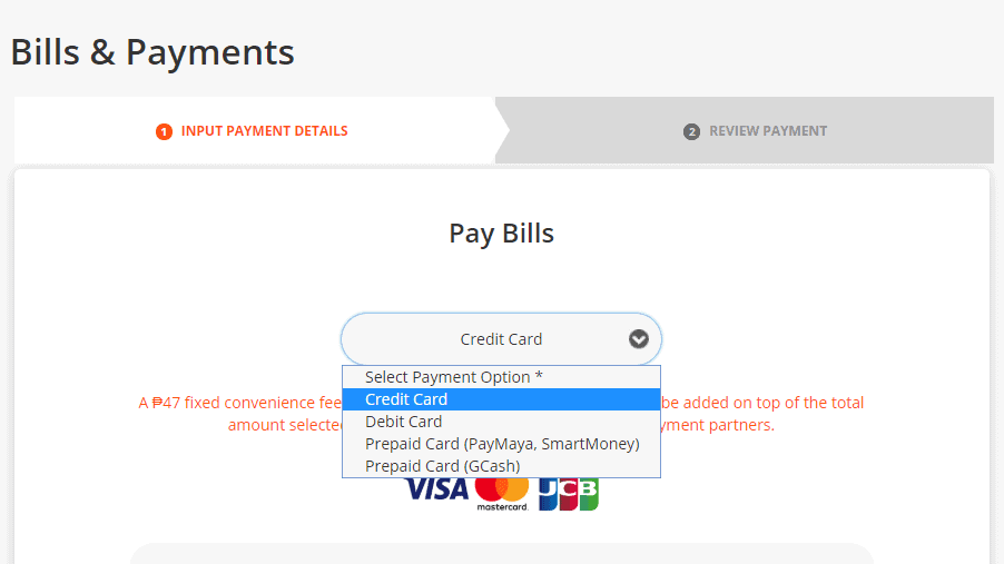 paying meralco bill online using BPI credit card