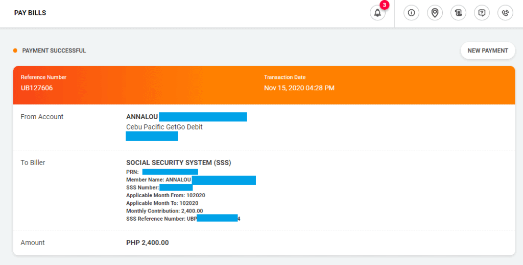 Pay SSS Monthly Contribution Online Using UnionBank Online Banking